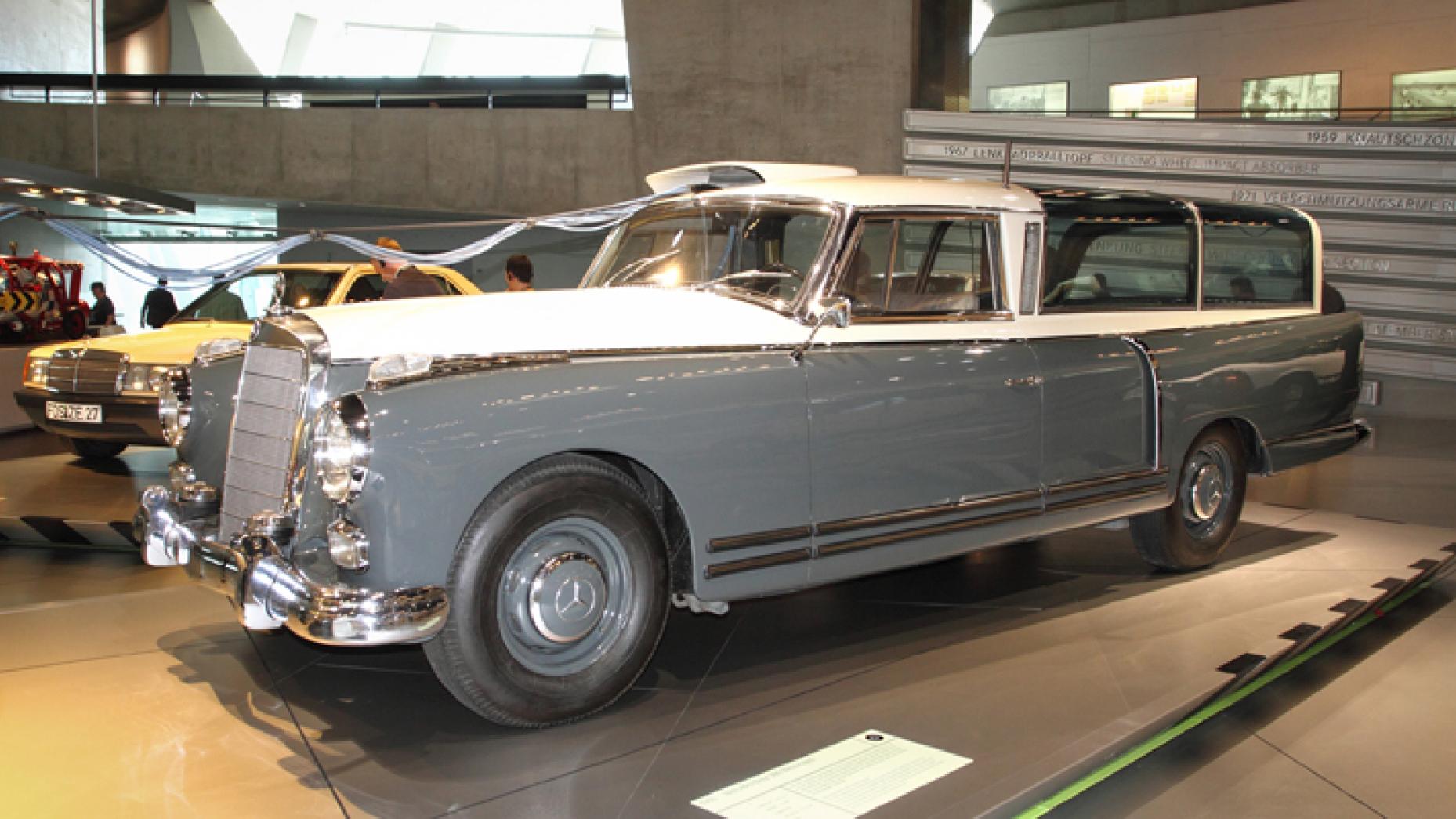 1960 MERCEDES-BENZ 300 MESSWAGEN: Think of it as an early version of the little black box. A one-off car equipped with measuring stuff to record data from test vehicles, read via that long cable connected to the test cars’ vital instruments. More than a little Back To The Future…