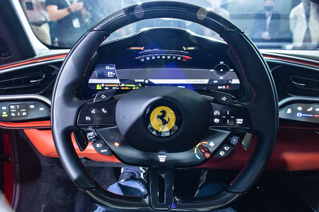 Ferrari 296 GTB Rosso Singapore Steering wheel instruments singapore wine vault