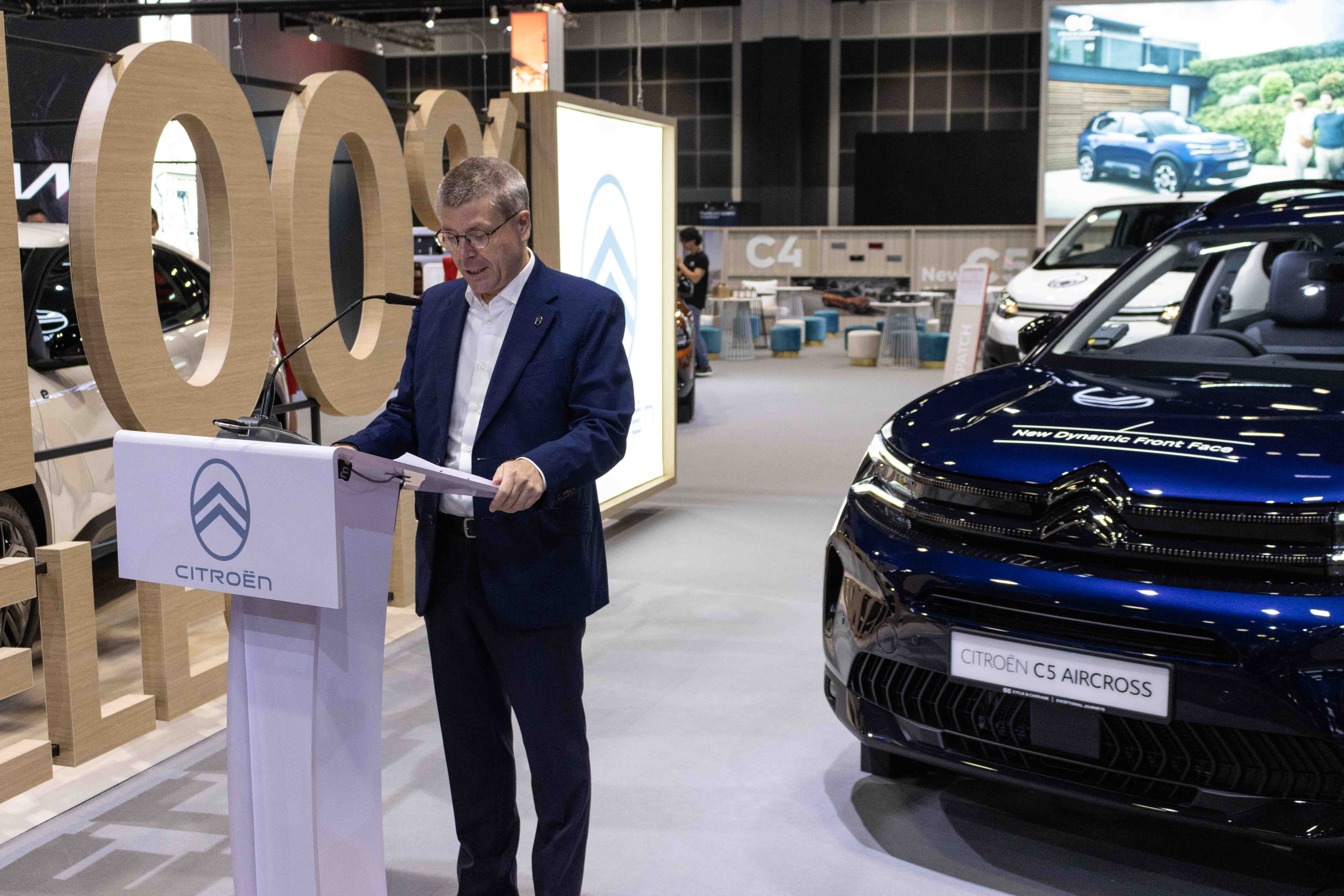 Stellantis Head of Asean and General Distributors, Christophe Musy addressing the crowd at the 2023 Singapore Motorshow