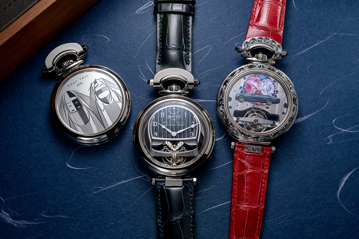 Bovet's signature Fleurier collection is easily converted from pocketwatch to wristwatch thanks to the amadeo system