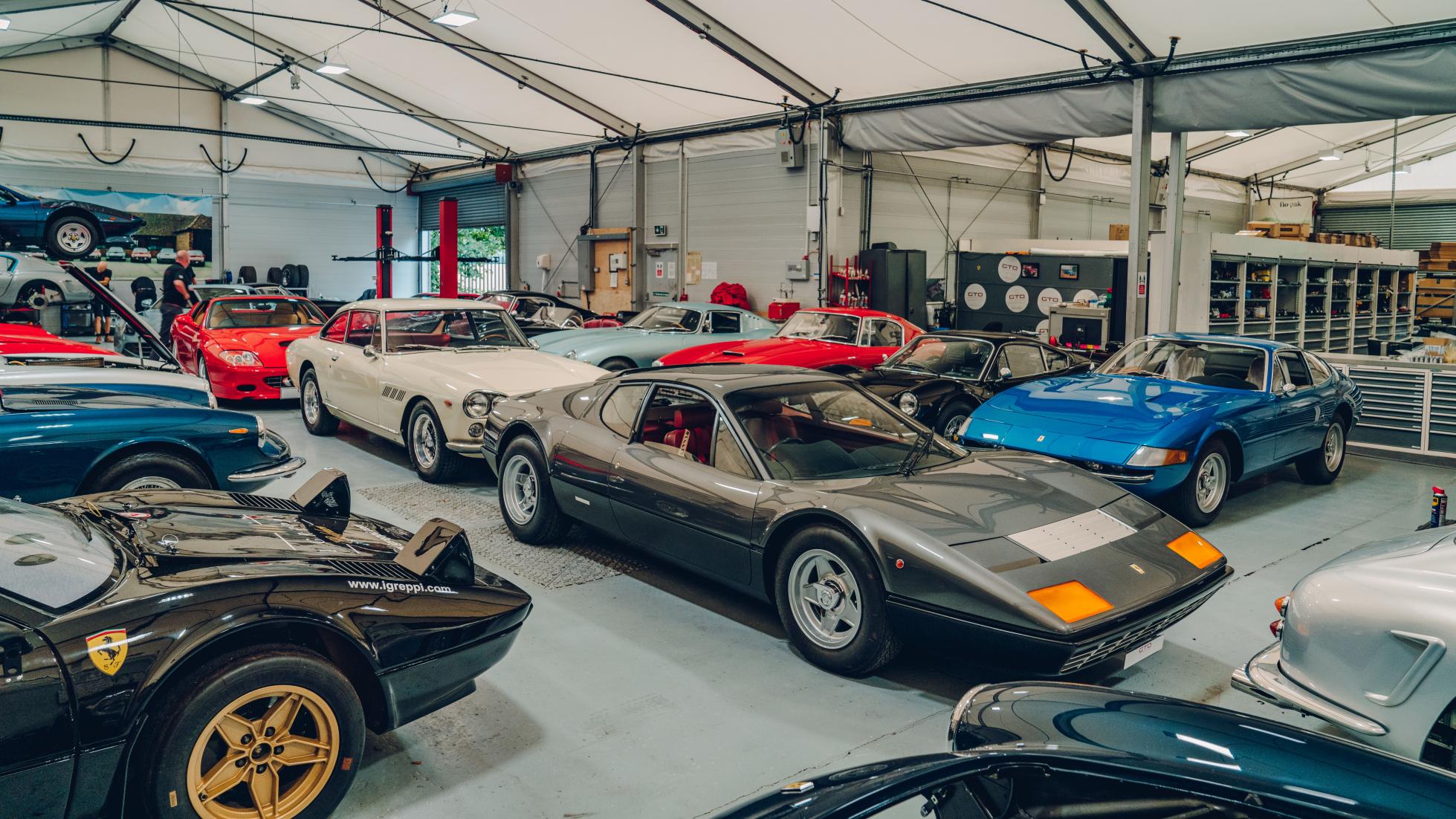 Vintage Ferraris In Workshop